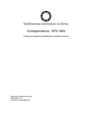 Correspondence, 1870-1893