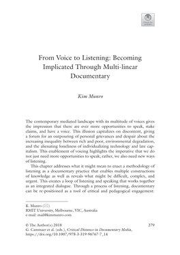 From Voice to Listening: Becoming Implicated Through Multi-Linear Documentary
