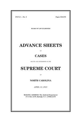 Advance Sheets Supreme Court