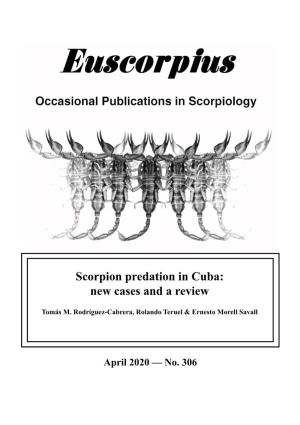 Scorpion Predation in Cuba: New Cases and a Review