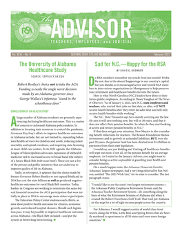 February 2021 the University of Alabama Sad for N.C.—Happy for the RSA Healthcare Study by DAVID G