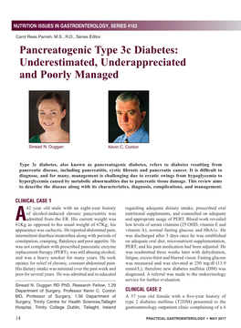 Pancreatogenic Type 3C Diabetes: Underestimated, Underappreciated and Poorly Managed