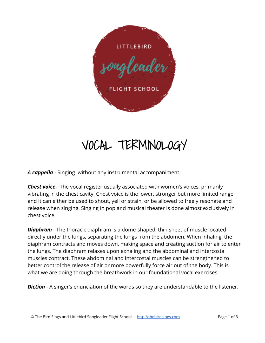 Vocal Terminology