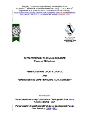 Pembrokeshire County Council Local Development Plan