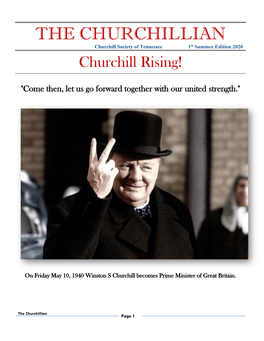 THE CHURCHILLIAN Churchill Society of Tennessee 1St Summer Edition 2020