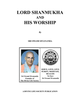 Lord Shanmukha and His Worship