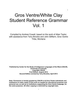 Gros Ventre Student Grammar