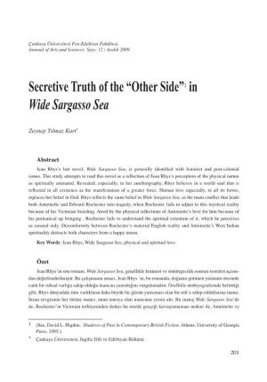Secretive Truth of the “Other Side”1 in Wide Sargasso Sea