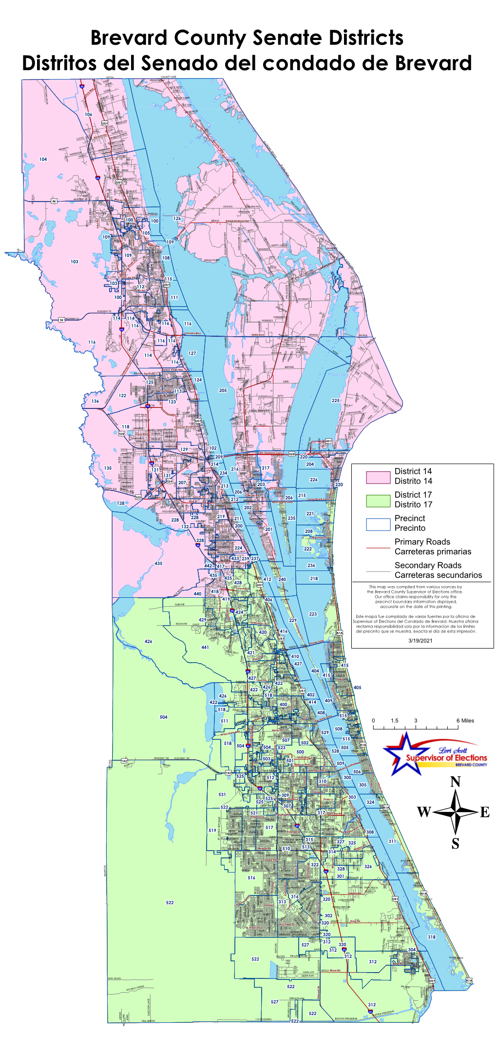 Map of All Brevard County Senate Districts