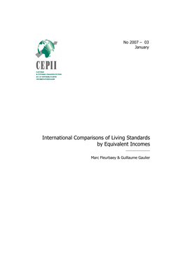 International Comparisons of Living Standards by Equivalent Incomes ______