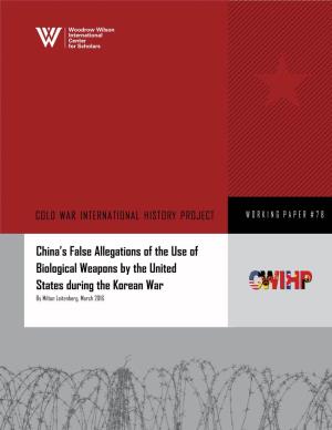 China's False Allegations of the Use of Biological Weapons by the United