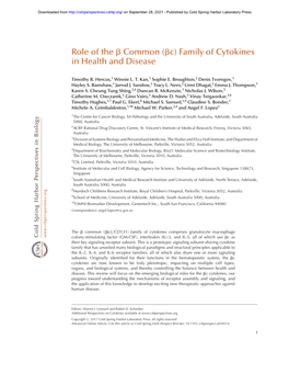 Role of the B Common (Bc) Family of Cytokines in Health and Disease