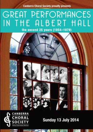 Great Performances in the Albert Hall the Second 25 Years (1954 – 1979)