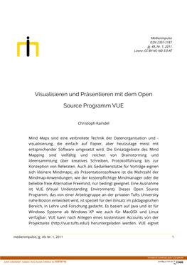 Visualisieren Und Präsentieren Mit Dem Open Source Programm VUE