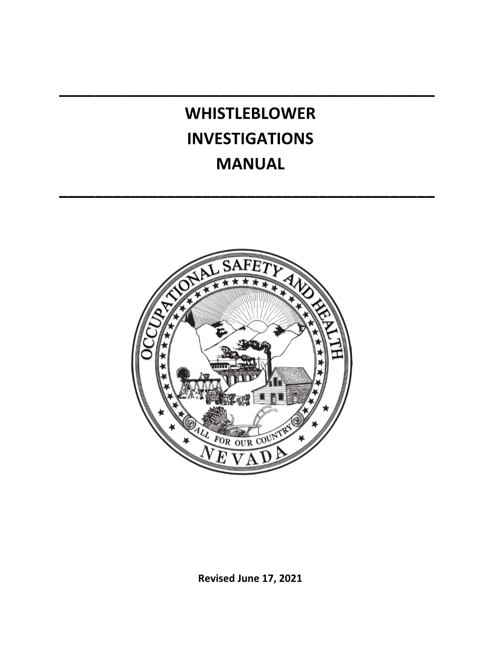 Whistleblower Investigations Manual ______