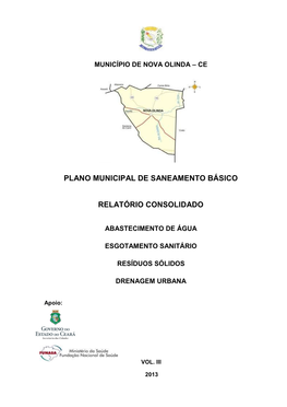 Prefeitura Municipal De Nova Olinda Plano Municipal De Saneamento