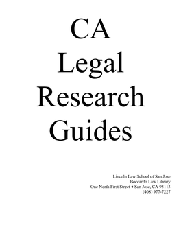 California Research Study Guides