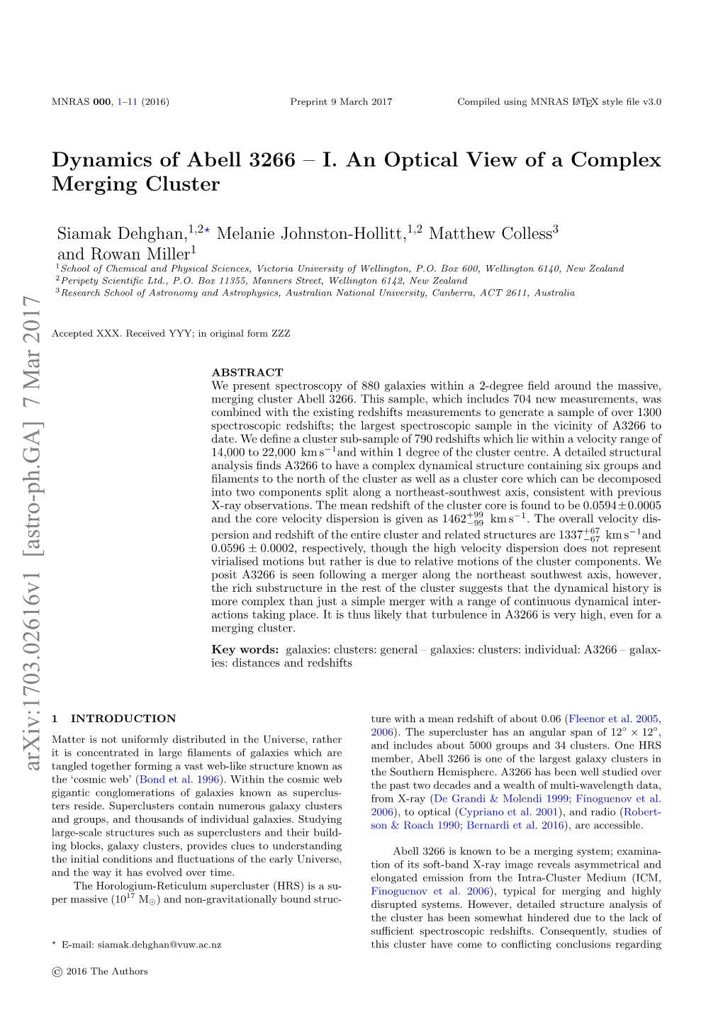 Dynamics of Abell 3266-I. an Optical View of a Complex Merging Cluster