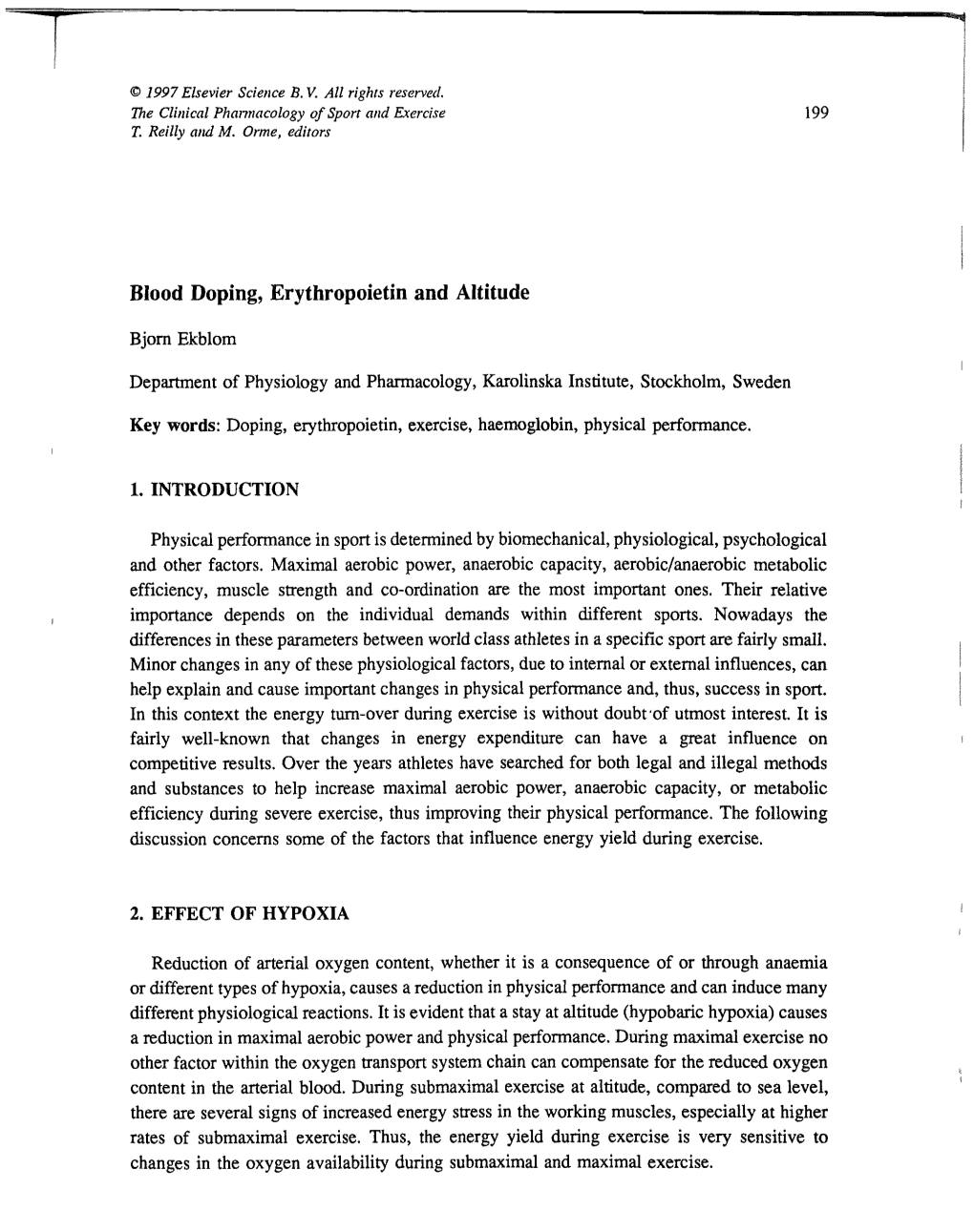 Blood Doping, Erythropoietin and Altitude