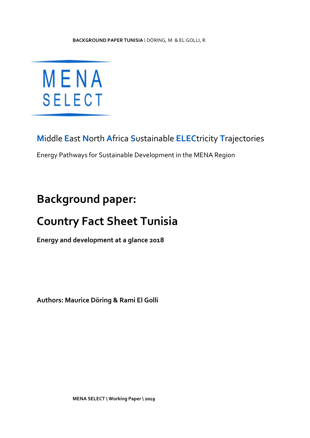 Country Fact Sheet Tunisia