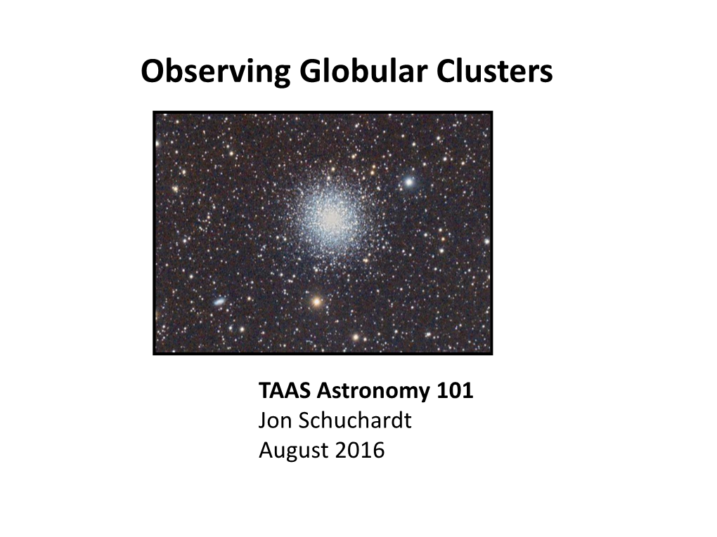 Globular Clusters