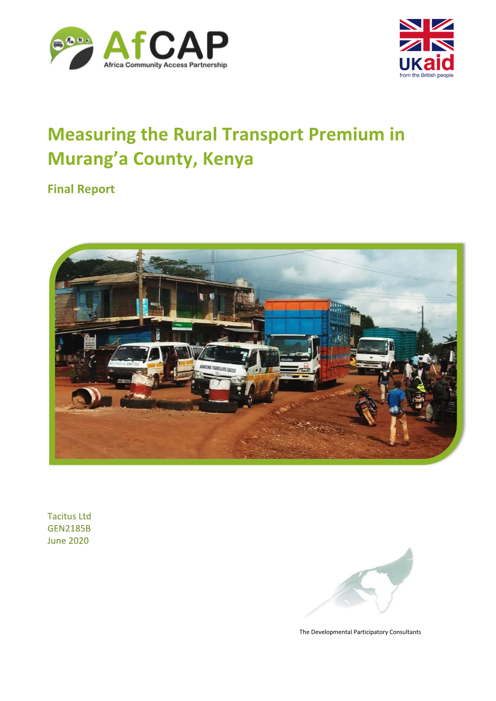 Measuring the Rural Transport Premium in Murang'a County, Kenya