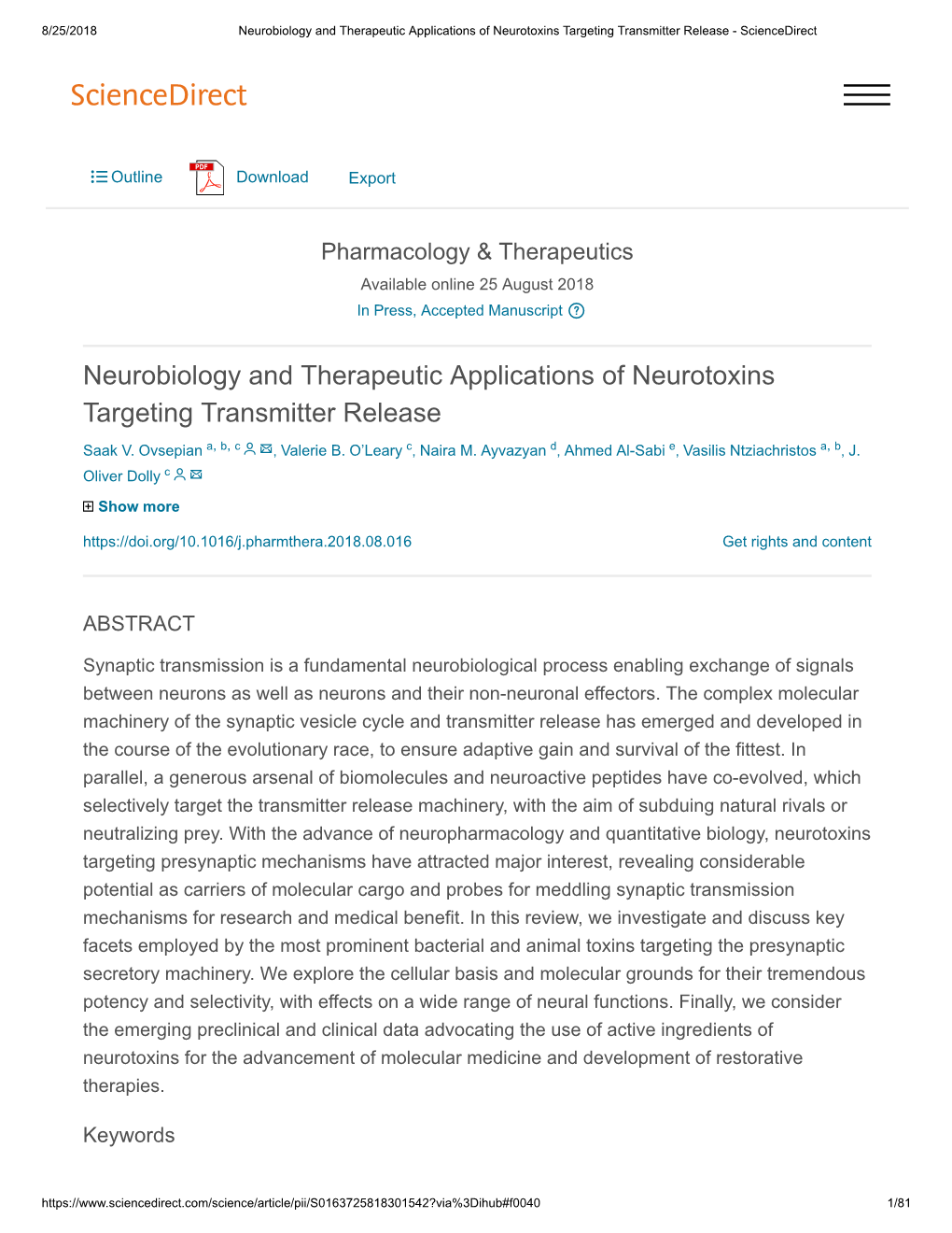 Neurobiology and Therapeutic Applications of Neurotoxins Targeting Transmitter Release - Sciencedirect