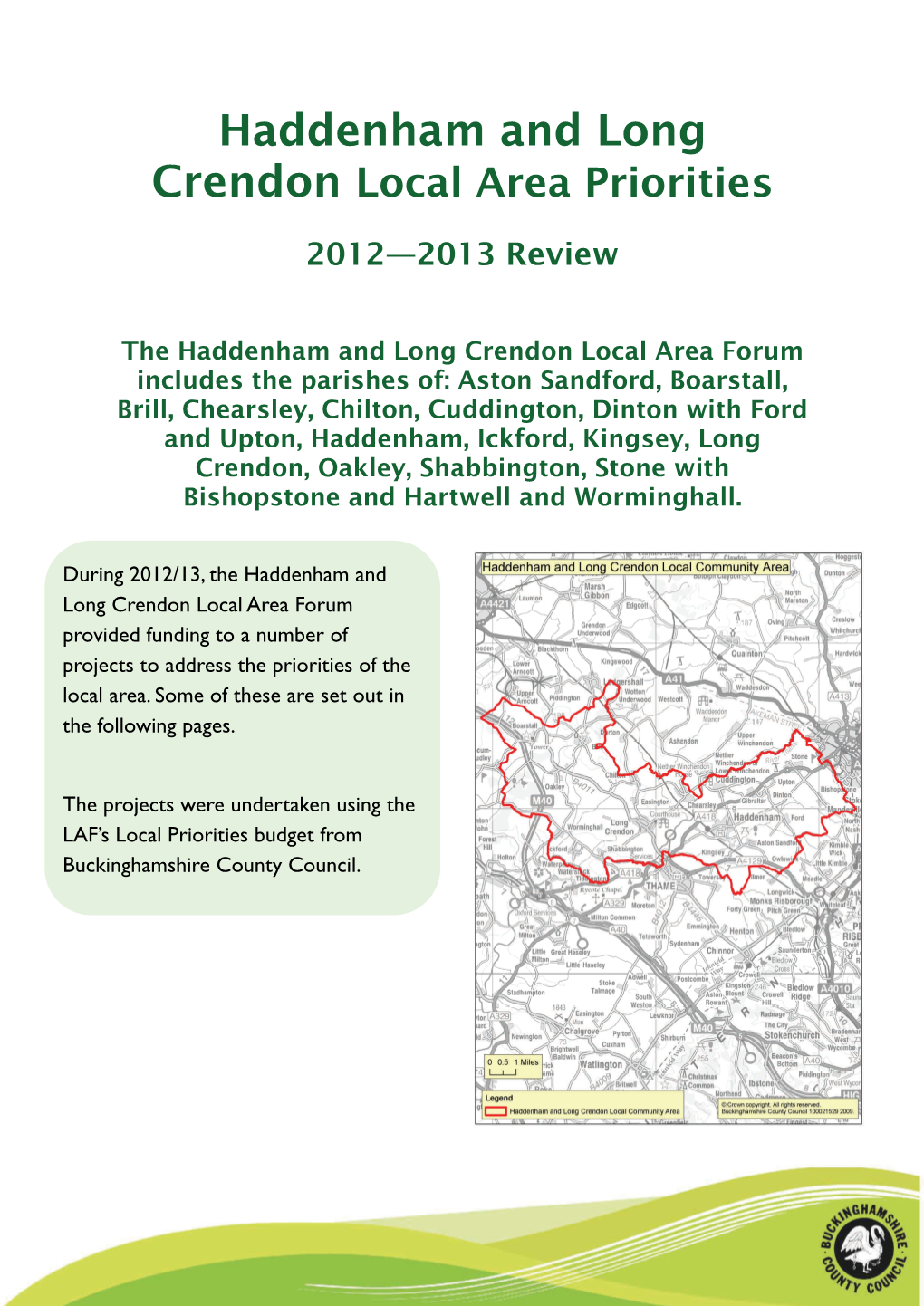 Haddenham and Long Crendon Local Area Priorities