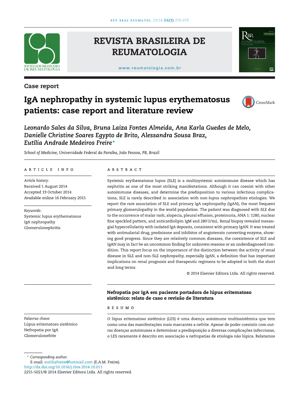 Iga Nephropathy in Systemic Lupus Erythematosus Patients