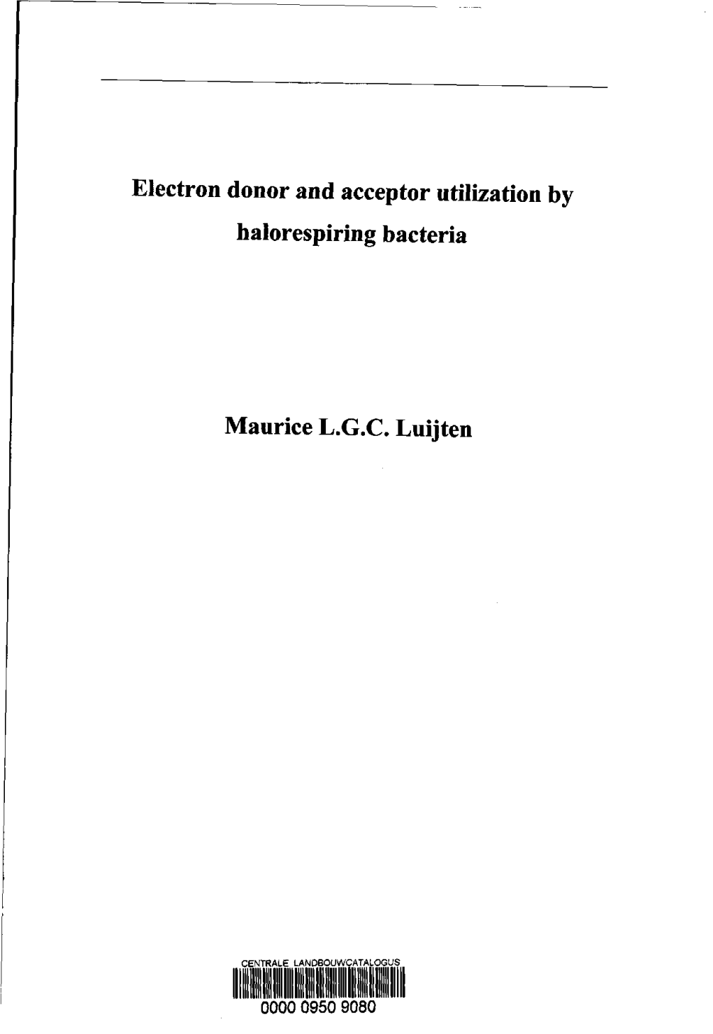 Electron Donor and Acceptor Utilization by Halorespiring Bacteria'