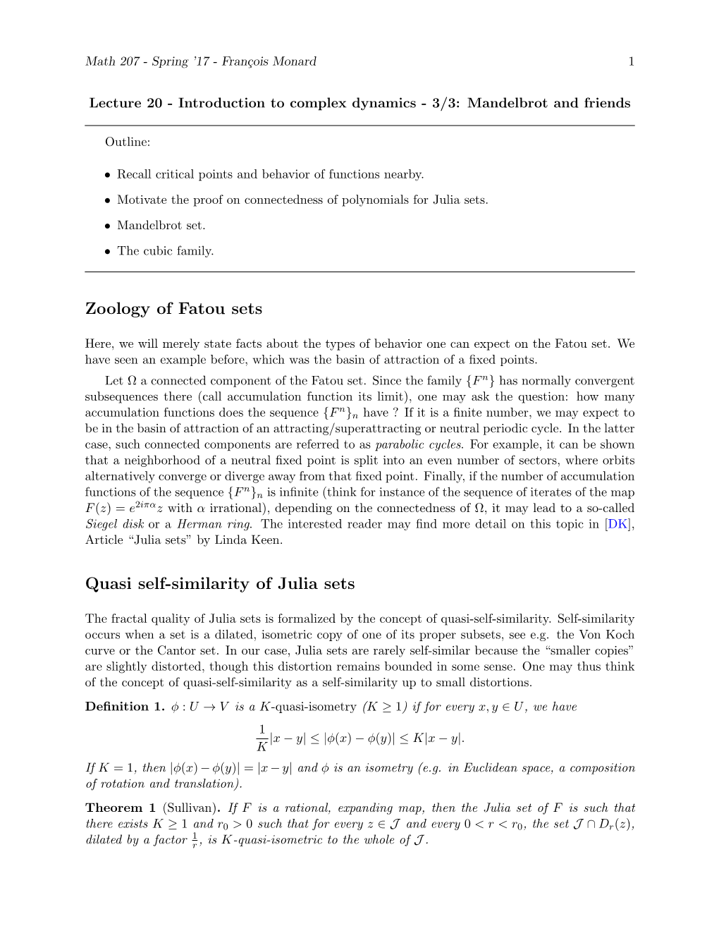 Connectedness of Julia Sets and the Mandelbrot