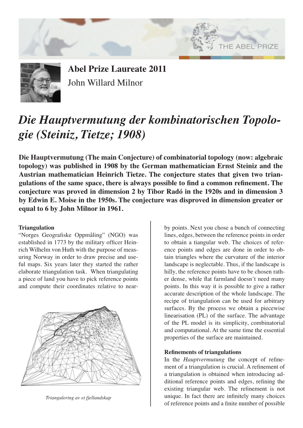 Die Hauptvermutung Der Kombinatorischen Topologie