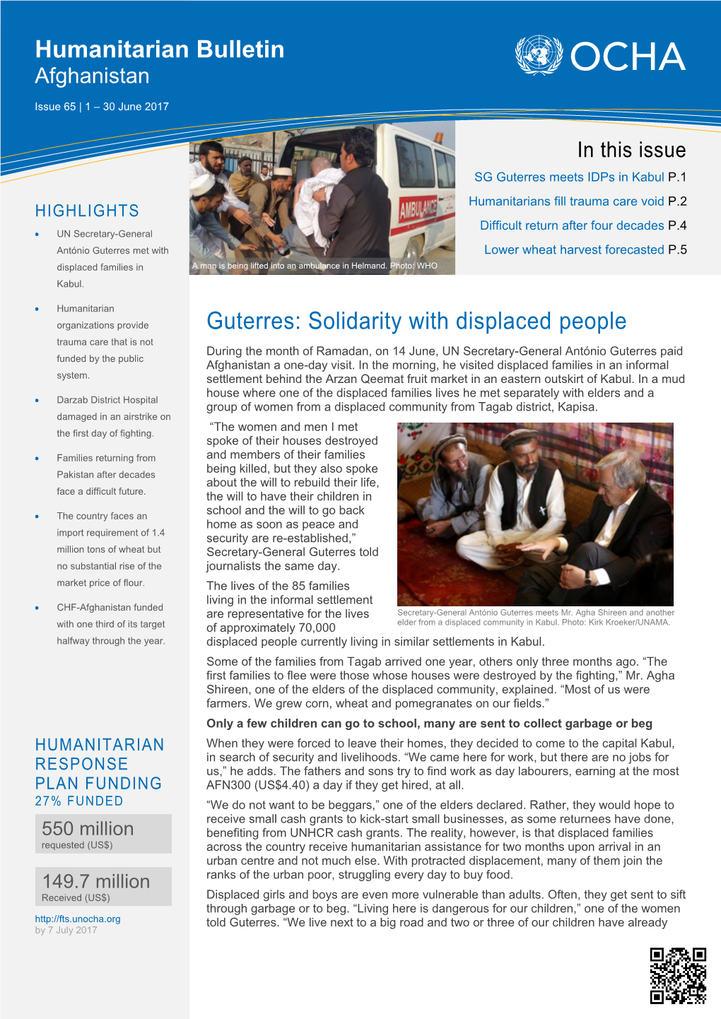 Monthly Humanitarian Bulletin