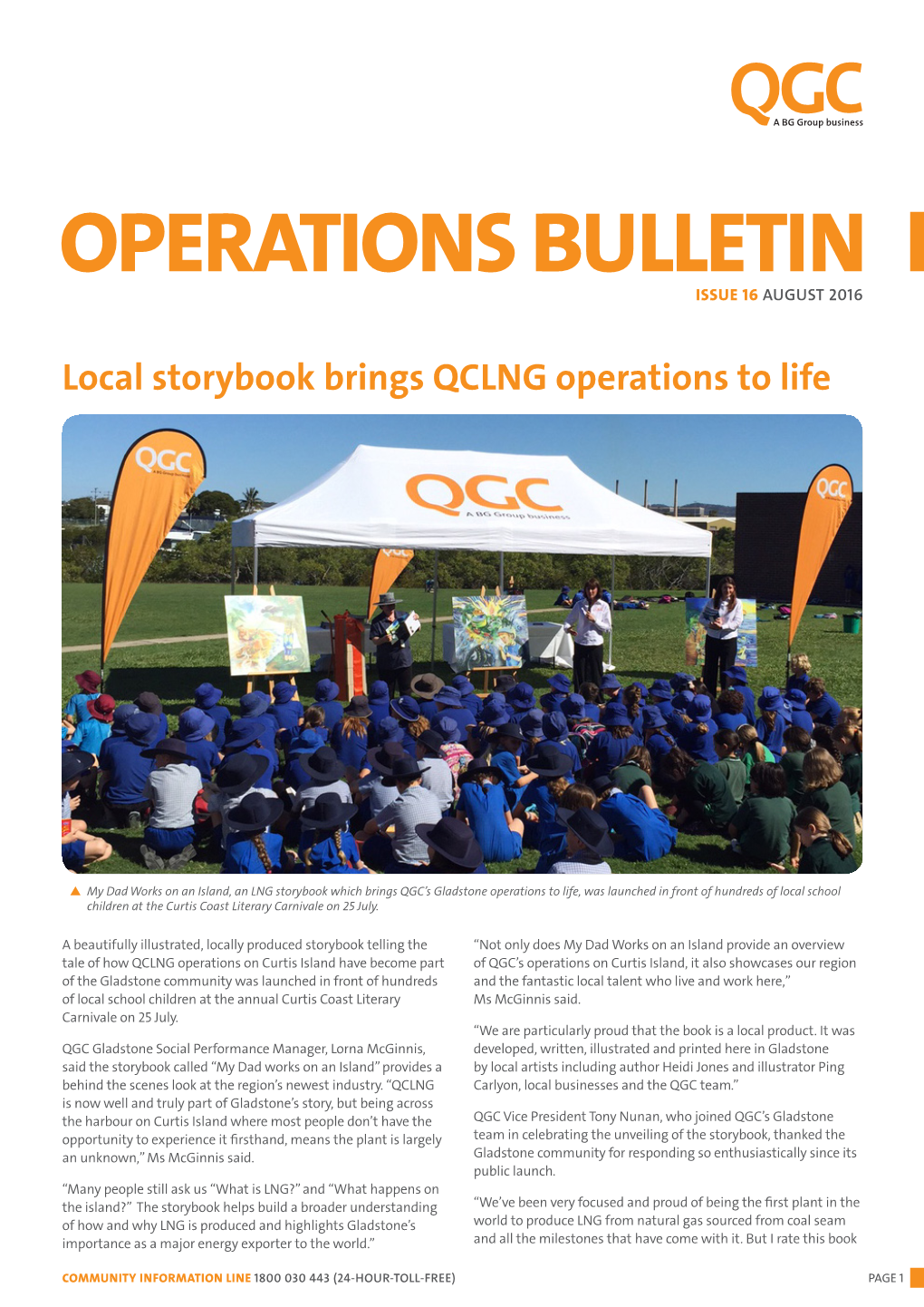 QGC Operations Bulletin – August 2016