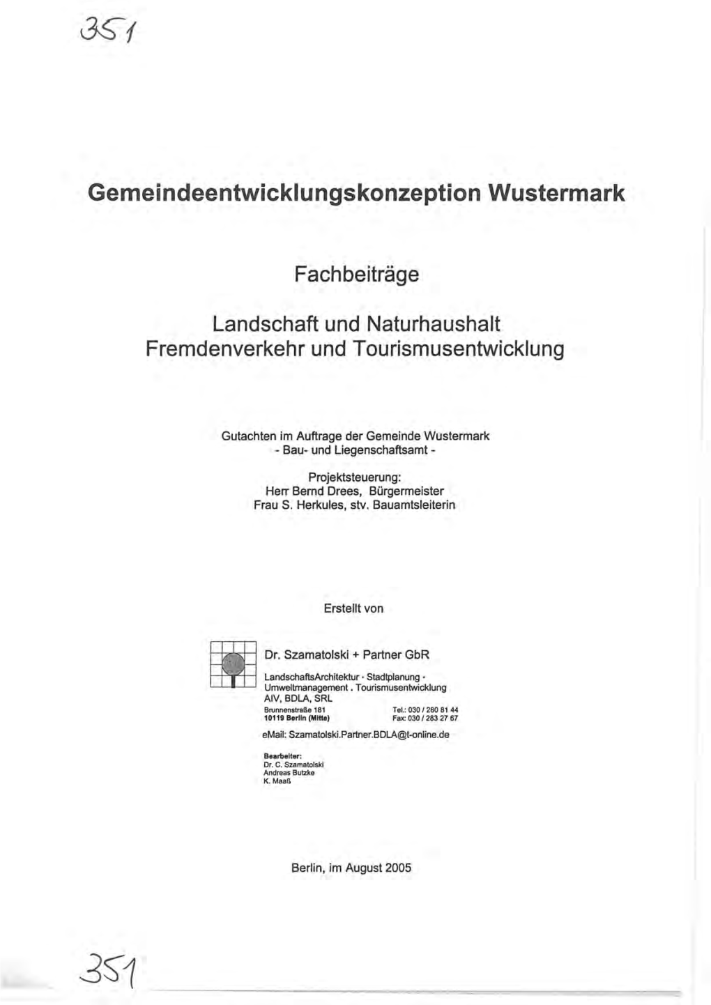 Gemeindeentwicklungskonzeption Wustermark