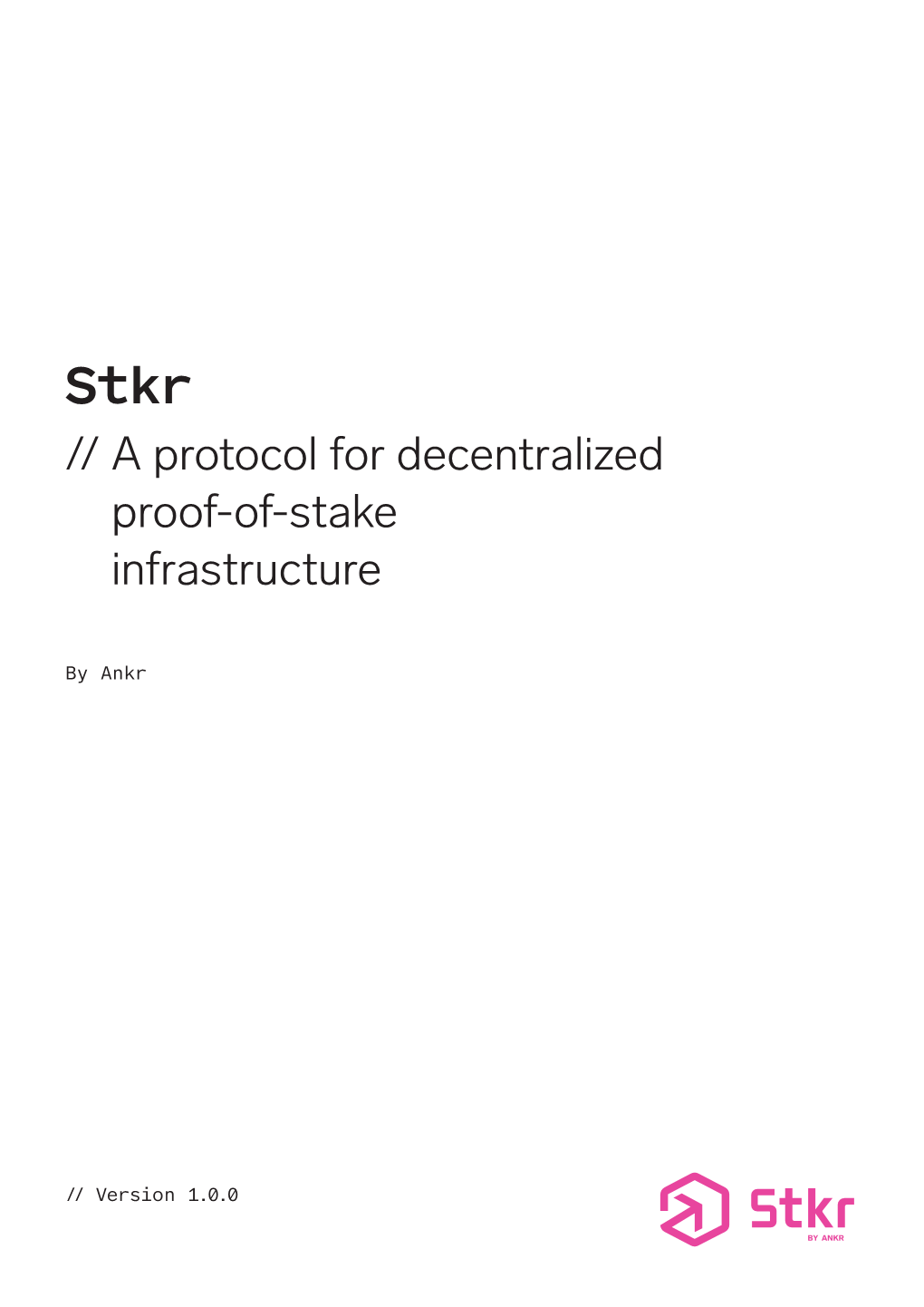 a Protocol for Decentralized Proof-Of-Stake Infrastructure