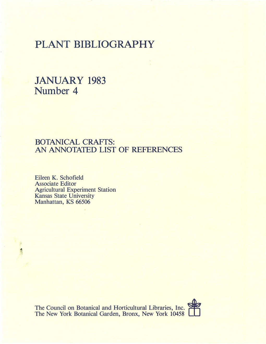 Botanical Crafts: an Annotated List of References