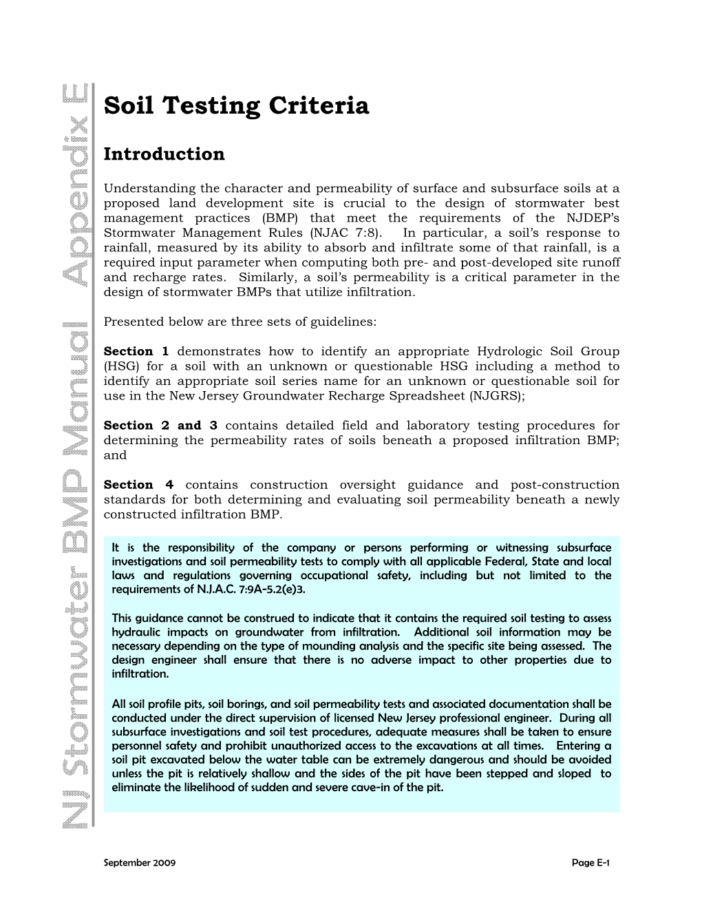 Soil Testing Criteria