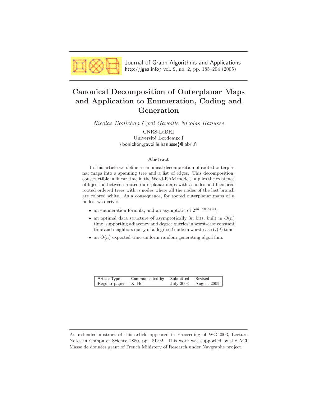 Canonical Decomposition of Outerplanar Maps and Application to Enumeration, Coding and Generation