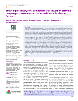 Emerging Regulatory Roles of Mitochondrial Sirtuins on Pyruvate Dehydrogenase Complex and the Related Metabolic Diseases: Review