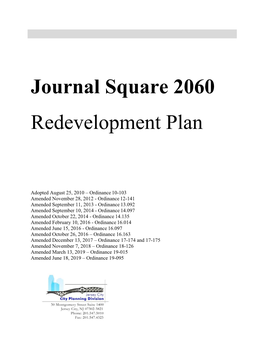 Journal Square 2060 Redevelopment Plan