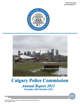 Calgary Police Commission Annual Report 2013 November 2012-October 2013