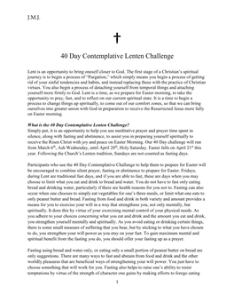 40 Day Contemplative Lenten Challenge
