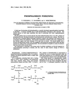 Phosphamidon Poisoning by S