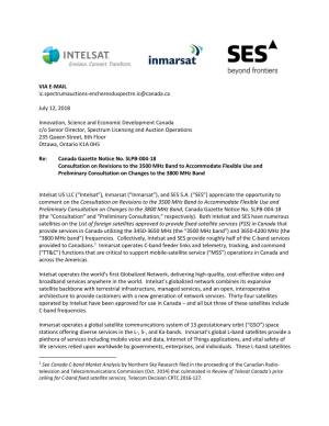 Intelsat, Inmarsat and SES Recognize That There Is a Parallel Proceeding Occurring in the United States Addressing C-Band Frequencies