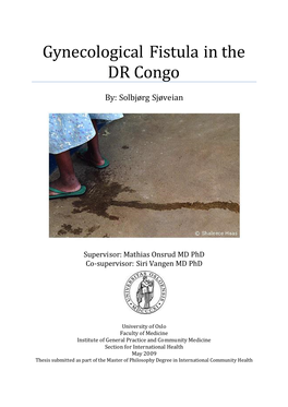 Gynecological Fistula in the DR Congo
