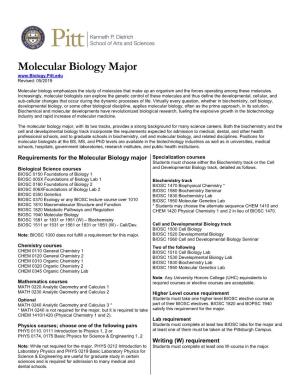 Molecular Biology Major Revised: 05/2019