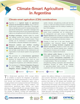 Climate-Smart Agriculture in Argentina