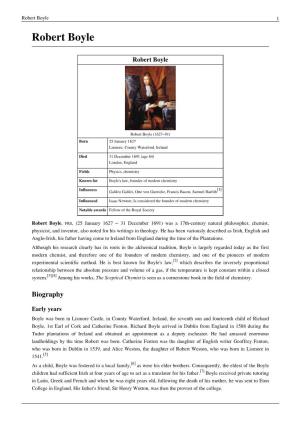 Robert Boyle 1 Robert Boyle