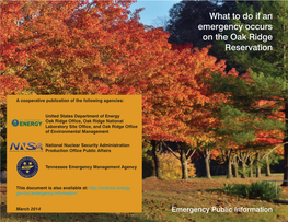 What to Do If an Emergency Occurs on the Oak Ridge Reservation